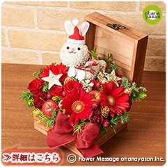 花ネコmini・メリークリスマス(しろねこ)