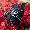赤の花ネコmini(黒猫)
