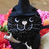 拡大表示 黒猫と魔法の杖&花ガイコツ
