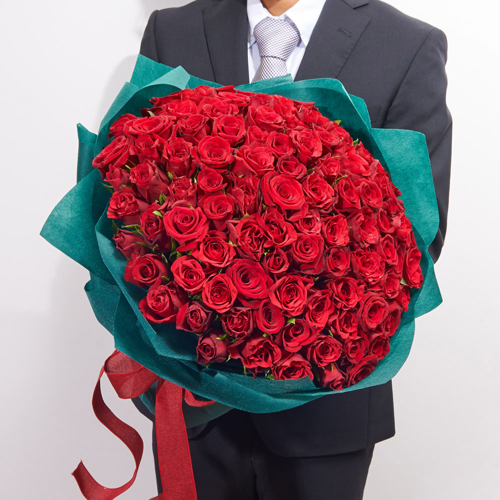 クリスマスプレゼントの赤バラ花束 赤い薔薇の宅配 通販はお花屋さん