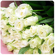 白バラ100本花束