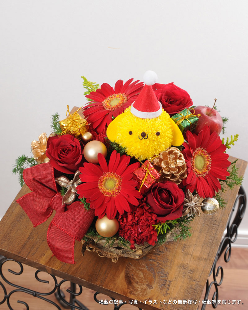 ポムポムプリン　フラワーアレンジＳ　クリスマス