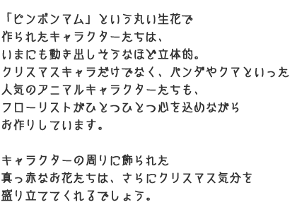 クリスマスのキャラクターフラワーギフトの説明